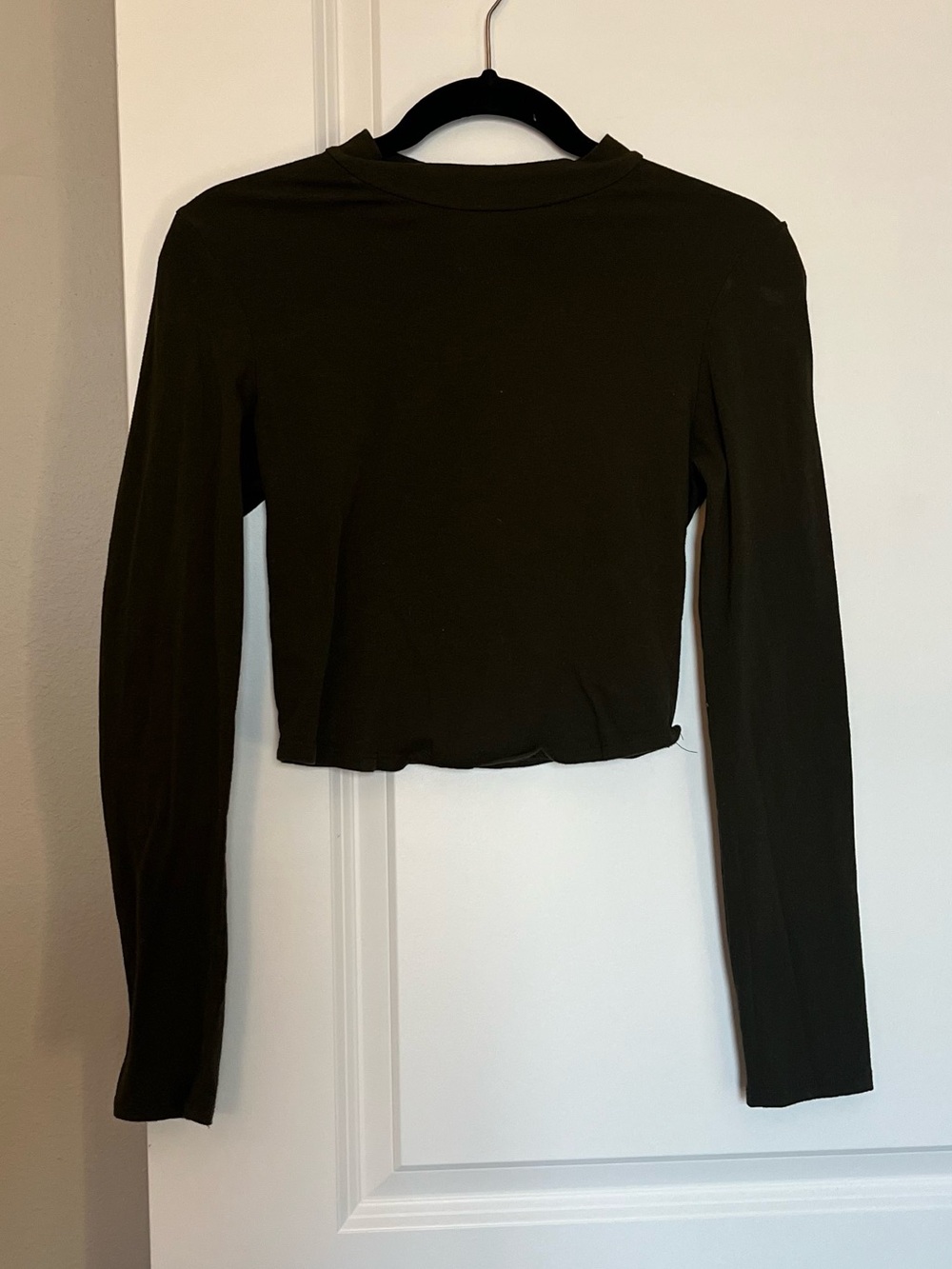 Olive Green Long Sleeve Mockneck Top